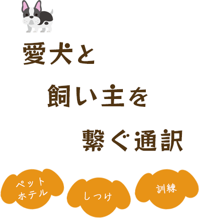 愛犬と飼い主を繋ぐ通訳 ペットホテル/しつけ/訓練